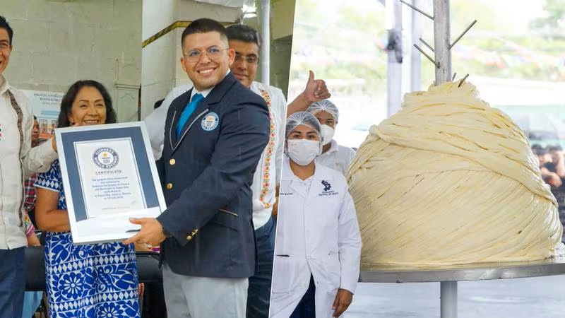 Oaxaca rompe Récord Guinness del quesillo más grande del mundo