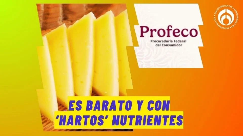 El queso amarillo en 20 pesitos sin almidón, saludable y elaborado con leche de vaca, según Profeco