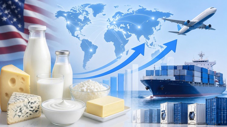 Exportaciones lácteas de EE. UU. crecen 14% impulsadas por queso y grasa