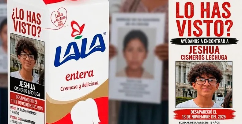 Padre de un joven desaparecido propone a Grupo Lala incluir fichas de búsqueda en sus envases de leche