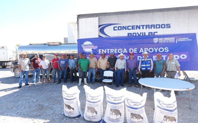 Entregan 63 toneladas de concentrado lechero en Camargo